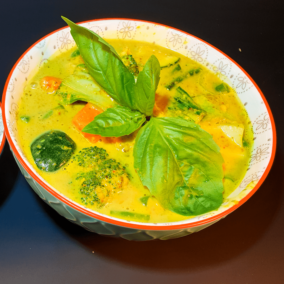 vegan yellow curry, once upon a thai, meath